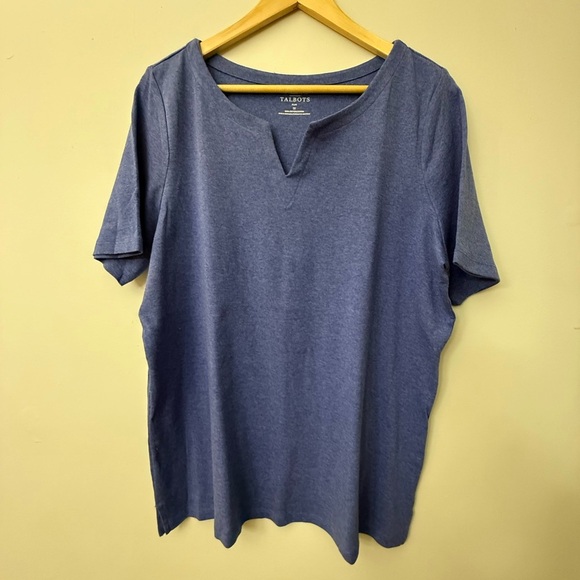 Talbots Heather Blue Short Sleeve Tee 1X - Picture 2 of 4
